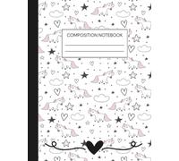 Composition Notebook - Wide Ruled: Cute Kawaii Unicorn Journal | 7.5 x 9.75 Inches | 100 Pages | Notebook for School, Work, Journaling, Creative Writing, and Everyday Use