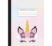 Composition Notebook - Wide Ruled: Cute Pastel Watercolor Unicorn Journal | 7.5 x 9.75 Inches | 100 Pages | Notebook for School, Work, Journaling, Creative Writing, and Everyday Use