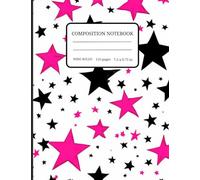 Composition Notebook Wide Ruled For Kids. Cute Pink And White Star Design For Girls. For School Supplies: 110 pages (55 sheets) 9-3/4 x 7-1/2 inches