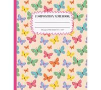Composition Notebook Wide Ruled: Fun Colorful Butterfly Pattern: Cute Spring Nature Journal for Kids, School and Writing Notes