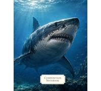 Composition Notebook: Wide Ruled Great White Shark Notebook for Kids, Teens, Students and Adults with a Sunken Pirate Ship Cover for Notes, Homework, Journaling, Writing and Back to School Supplies