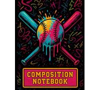 Composition Notebook: Wide Ruled Journal with Baseball Drip Home Plate Design for Boys, Students, School.