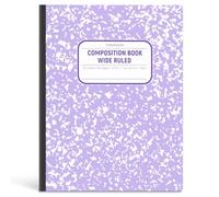 Composition Notebook Wide Ruled, Lay Flat Wide Ruled Composition Book with Smooth Paper, Pastels Colors Notebook for School Supplies, Back to School for Students, 7.5" x 9.75" , 160 Pages/ 80 Sheets