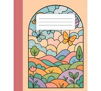Composition Notebook: Wide Ruled Lined Paper | 110 Pages, 7.5" x 9.25" | Colorful Stained Glass Butterfly & Space Landscape Design | Cute Journal for ... Homeschooling, School supplies, Journaling.