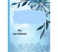 COMPOSITION NOTEBOOK, WIDE RULED PAPER , 7.5" X 9.25", Blue Blossom Notebook , 110 Sheets Page I Journal Note book , Teen Girls and Boys, Writing Note ... , Work , Office: Flower Theme Note Book