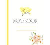 COMPOSITION NOTEBOOK, WIDE RULED PAPER , 7.5" X 9.25", Golden Bloom Notebook, 110 Sheets Page I Journal Note Book , Teen Girls And Boys , Writing Note ... ,Collage Use , University , Work , Office