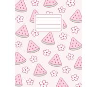 Composition Notebook Wide Ruled: Pink Kawaii Watermelon Pretty Flower Pattern Cute Aesthetic Journal Book For Girls, Teens, And Teacher. Lined Paper 110 (55 Sheets)