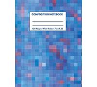 Composition Notebook Wide Ruled: Pixel Gamer journal in blue and red for boys and girls I Great for writing or taking notes I Back to school supplies