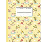 Composition Notebook Wide Ruled: Summer Fruit Fun Kawaii Series - Tropical Fruits on Yellow: Playful Cartoon Journal for School & Everyday Notes: Glossy Cover