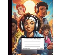 Composition Notebook Wide Ruled: Sunset Squad Goals: Trendy Friends Collection: Modern Back-to-School Notebook with Headphones & Sunset Vibes | 110 Wide Ruled Pages