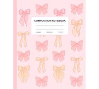 Composition Notebook Wide Ruled: Super Cute Coquette Blush Pink and Yellow Bow Pattern Journal for Girls, Teens, and Women | Aesthetic Preppy School Supplies