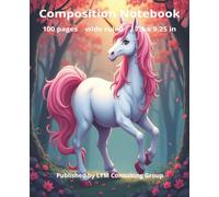 Composition Notebook: Wide Ruled With Pink Unicorn and Back Cover in Pink