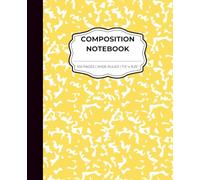 Composition Notebook - Wide Ruled, Yellow Marble Composition Book, 100 pages, 7.5 x 9.25 inches