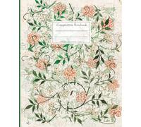 Composition notebook with a floral and flowers on the cover in a decorative style: College Ruled Paper for Home School College or Work (Flowers series blue cliff)