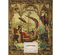 Composition notebook with an old sea painting: Notebook with lines for home notes and recipes, school and work: College Ruled, 7.5 x 9.25 Inches