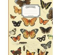 Composition notebook with beautiful butterflies. For lovers of the beauty of wild nature, animals, insects and plants.: Colorful, differently shaped ... 7.5 x 9.25" (butterfly series blue cliff)