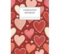 Composition notebook with colorful heart cover for elementary school girls - very cute notebook for little students - A4 format