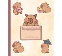 Composition Notebook - With Cute Capybaras on yellow background, | 100 Pages, 7.5 X 9.25"