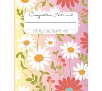 Composition notebook with Daisy flowers. Matte cover, 120 white pages. College ruled 7.5 x 9.25. Great for girls.