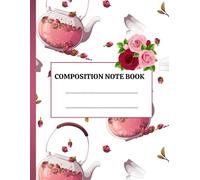 Composition Notebooks for Kids and Adults Wide Ruled Paper, 8.5" x 11", Pink Flower Covers, 103 Pages