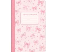 Composition Wide Ruled Notebook: Cute Girly Bow Pattern, Pink Coquette Journal for Everyday Writing