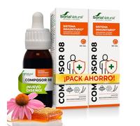 Composor 08 equinácea, propóleo y tomillo, 2 x 50 ml, Soria Natural | Defensas - Sistema inmunitario - Bienestar respiratorio - Origen natural