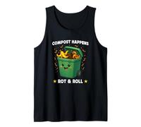Compost Happens Rot & Roll Funny Eco Humor Sustainability Camiseta sin Mangas