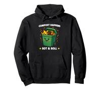 Compost Happens Rot & Roll Funny Eco Humor Sustainability Sudadera con Capucha