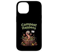 Compost Happens Worm, jardinería ecológica y divertida Carcasa para iPhone 14
