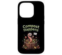 Compost Happens Worm, jardinería ecológica y divertida Carcasa para iPhone 14 Pro