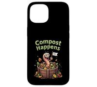 Compost Happens Worm, jardinería ecológica y divertida Carcasa para iPhone 15