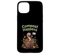 Compost Happens Worm, jardinería ecológica y divertida Carcasa para iPhone 15 Plus