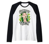 Compost Queen Herramientas de jardinería Vintage Pop Art Gardener Girl Camiseta Manga Raglan