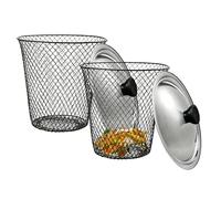 Compostador genérico granja de 2 cestas de metal | Compostador enterrado con tapa para residuos de jardín cocina agrícola urbana fertilizante natural