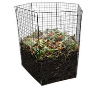 Compostador Relaxdays de Metal para jardín, Paneles 100 x 50 cm, Hexagonal de Malla, Negro