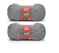 Compra al por mayor: Paquete de 2 hilos Red Heart Soft, gris claro jaspeado