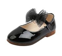 Compra Online Bailarinas Niña Zapato Planas Comodo Zapatos de Baile para Niños Elegante Mary Jane Shoes con Moños de Malla Fondo Suave Antideslizantes Versátil Merceditas de Cuero Cuatro Estaciones