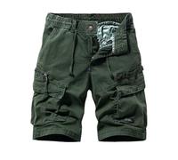 Compra Online Chino Vestir de Verano Pantalones Cortos para Hombre Pantalones Cargo Verano Cremallera Bolsillos Verde Militar Bermudas Trabajo Short Pantalon Corto Liso Hombre Verde Militar L