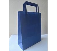 Comprador de mango plano de 25 piezas 80 g/m², capacidad de carga del sobre 6 kg, color azul. Tamaño 19 x 7 x 24 cm. Ideal para tiendas, envoltorios de regalos, sobres de fiesta