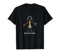 Comprador de Zapatos Divertido para Mujer, Chica ama los Zapatos Camiseta gráfica económica, Hombre, Negro, L