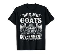 Cómprame Cabras y Dime Que no confías en el Gobierno Camiseta gráfica económica, Hombre, Negro, S