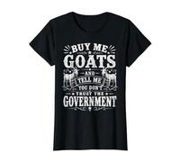 Cómprame Cabras y Dime Que no confías en el Gobierno Camiseta gráfica económica, Mujer, Negro, XL