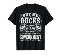 Cómprame Patos y Dime Que no confías en el Gobierno Camiseta gráfica económica, Hombre, Negro, L