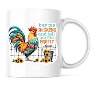 Cómprame Pollos Y Dime Que Soy Bonita Tazas De Cerámica Chic Tazas De Desayuno Elegante Taza De Café Para Leche Cappuccino Espresso 330Ml