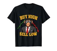 Comprar Alta Venta Baja Divertido Wall Street Bull Finance Meme Trader Camiseta gráfica económica, Hombre, Negro, L