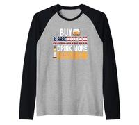 Comprar American Drink Más Bourbon Funny Whisky Beber Camiseta Manga Raglan