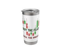 Comprar El Miedo Vender La Codicia Crypto Inversores & Traders Divertido Vaso térmico de acero inoxidable de doble pared
