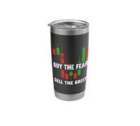 Comprar El Miedo Vender La codicia Inversores y Comerciantes Gracioso Vaso térmico de acero inoxidable de doble pared
