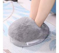 Compras Locas Calentador de pies, 15 * 11 * 4.7in Suave y cómodo extraíble Seguro de usar Fácil de limpiar Piel de conejo + Calentador Usb, Oficina para viajes en casa(gray)