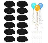 Compras Locas Decoración de remolino de papel de aluminio, 12 piezas de remolinos colgantes duraderos para cumpleaños, graduación, bodas, regalos de vacaciones(black)